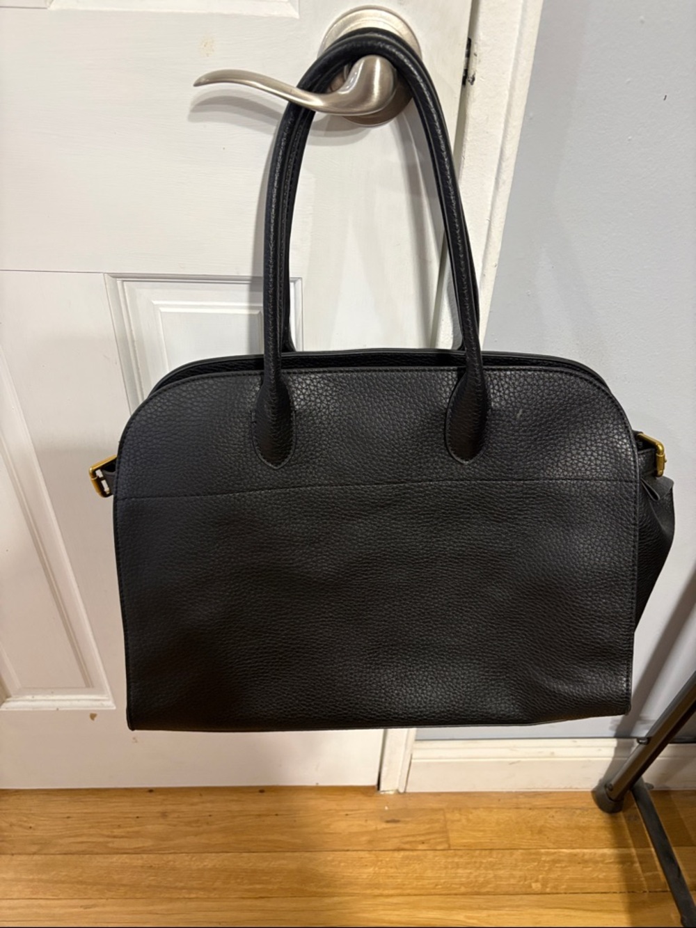 Black faux  Leather Tote designer inspired tote